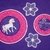 Blumen Button mit Einhorn Stickdatei