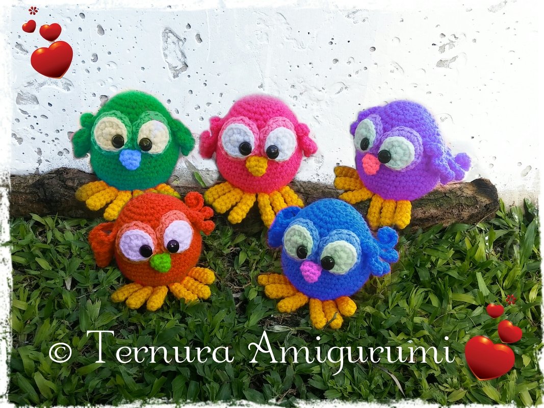 Friends of the garden! crochet pattern bird + mushroom pdf ternura amigurumi english- deutsch- dutch - Image 4