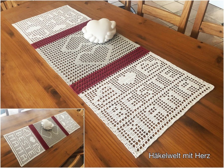 Häkeln / Tischläufer "Mama ist die Beste" - Bild 3