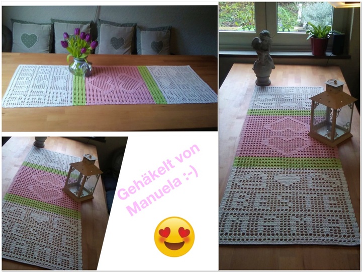 Häkeln / Tischläufer "Mama ist die Beste"