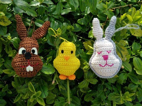 Häkelanleitung Osteranhänger - 1 Form 3 Versionen