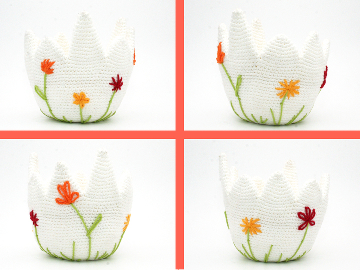 Egg Basket, egg-shaped easter basket - Crochet Pattern