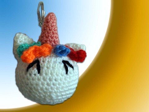 Häkelanleitung: Schlüsselanhänger Einhorn
