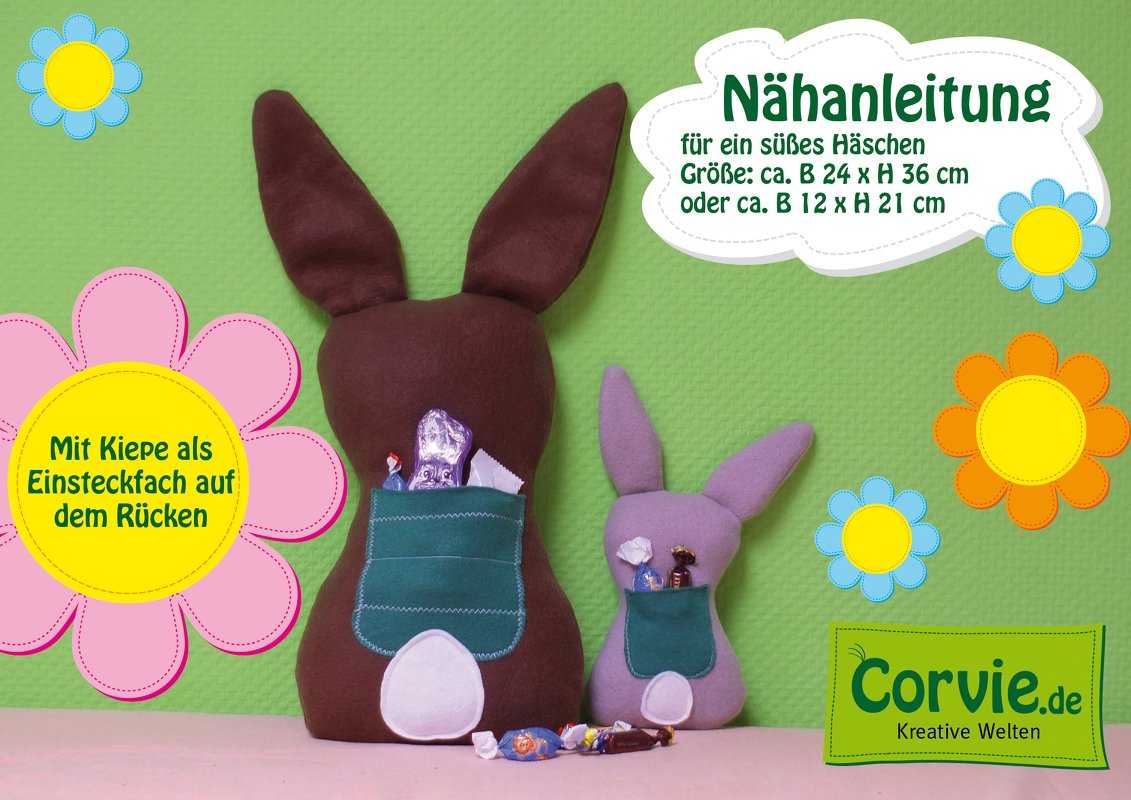 Löffli der Hase mit Kiepe – Nähanleitung + Schnittmuster in 2 Größen - Bild 2
