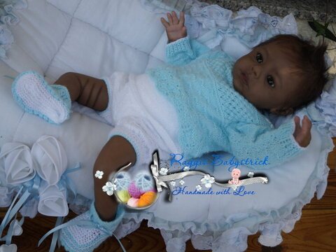 Strickanleitung für Baby's u. Reborns Modell Michelle Gr. 50  3-teilig