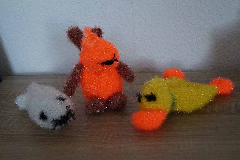 3 tiersiche Freunde Badespaß mit Bubble Badeschwämmen