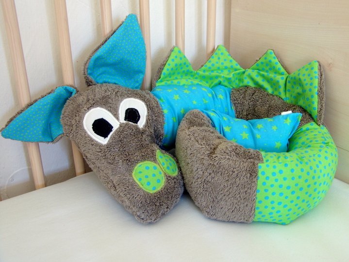 E-Book Bettschlange Dino Frido - Nähanleitung, Schnittmuster mit Maßangaben