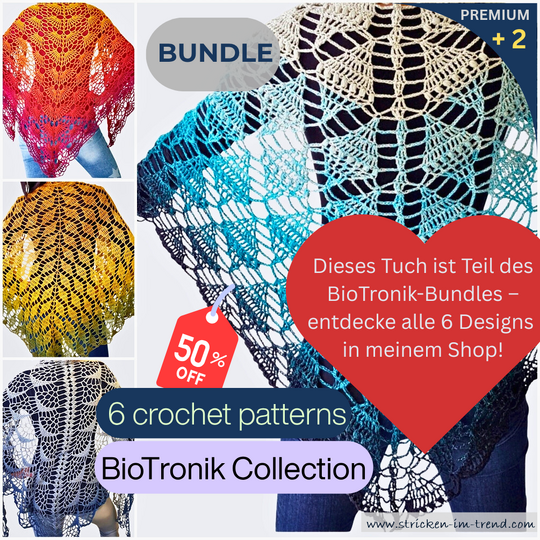 Crochet Pattern for Triangle Shawl | Shawl BioTronik #2