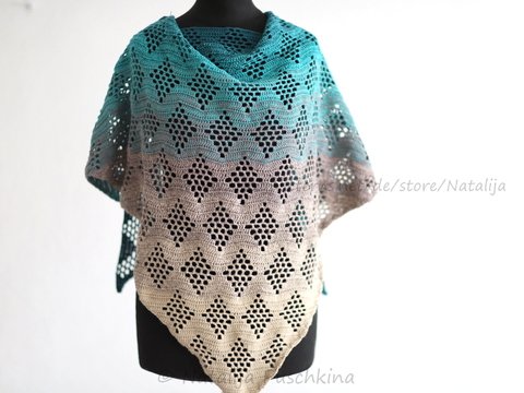 Dreieckstuch 'Wellen' - Anleitung mit Häkelschrift