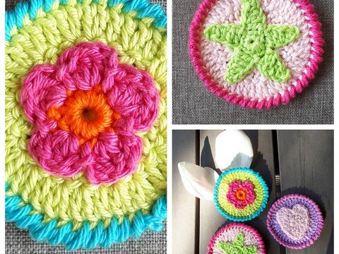 Gehäkelte Aufnäher "Sommer"