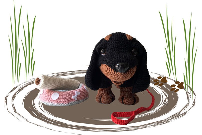 Dachshund Boni Pattern Amigurumi