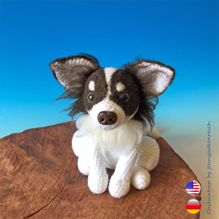 Crochet Pattern Chihuahua, crochet a sitting dog, amigurumi dog by jennysideenreich