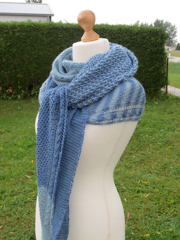 Strickanleitung Blue Mixed Tuch und Stirnband