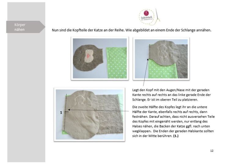 E-Book Bettschlange Katze Kimba - Nähanleitung, Schnittmuster mit Maßangaben