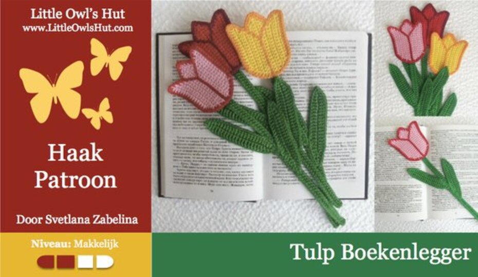 044NLY Tulp Boekenlegger - Amigurumi Haakpatroon - PDF by Zabelina CP