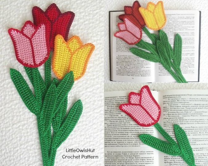 044NLY Tulp Boekenlegger - Amigurumi Haakpatroon - PDF by Zabelina CP