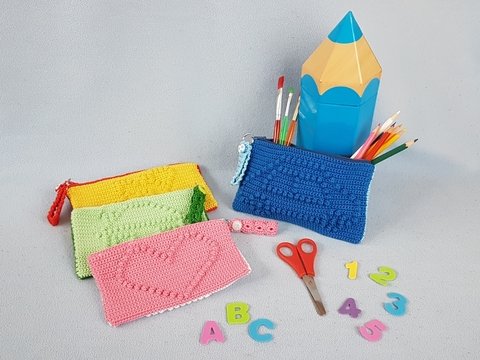 Häkelanleitung, Stiftemäppchen / Stiftetasche