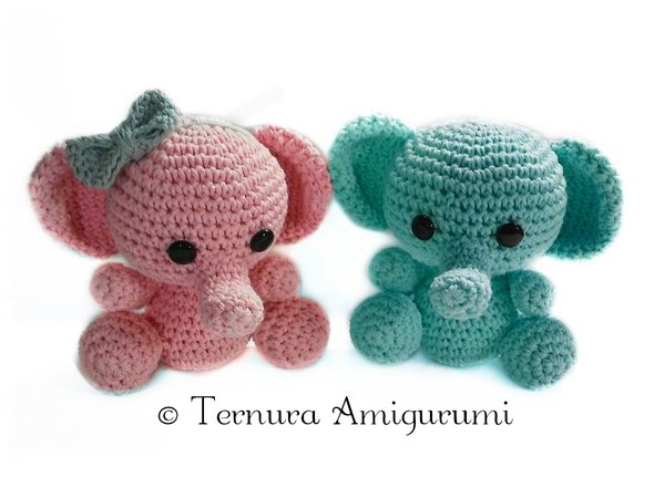 Crochet pattern of baby elephant pdf ternura amigurumi english- deutsch- dutch