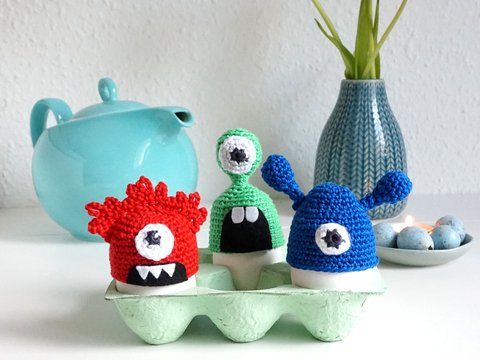Häkelanleitung monströse Eierwärmer