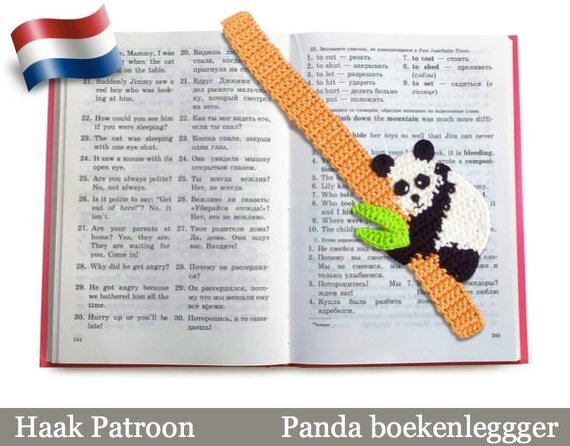 136NLY Haak patroon Baby Panda Boekenlegger or decoratie - Amigurumi - PDF file by Zabelina CP