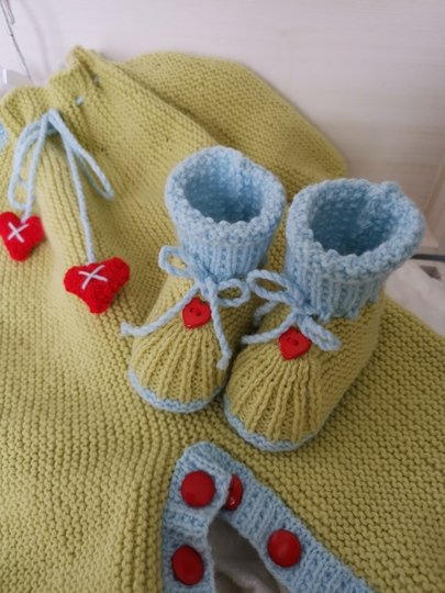 Hearts and Kisses Onesie and Bootie Set