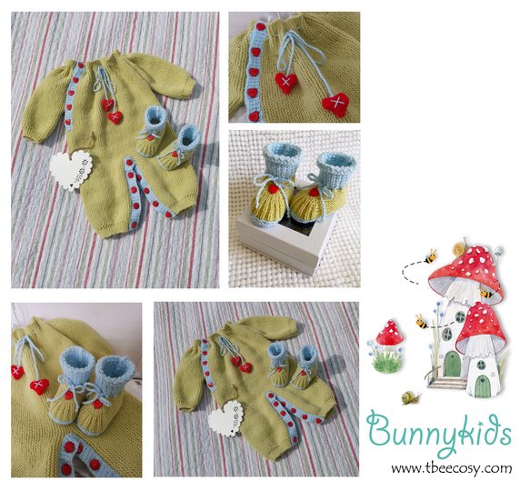 Hearts and Kisses Onesie and Bootie Set