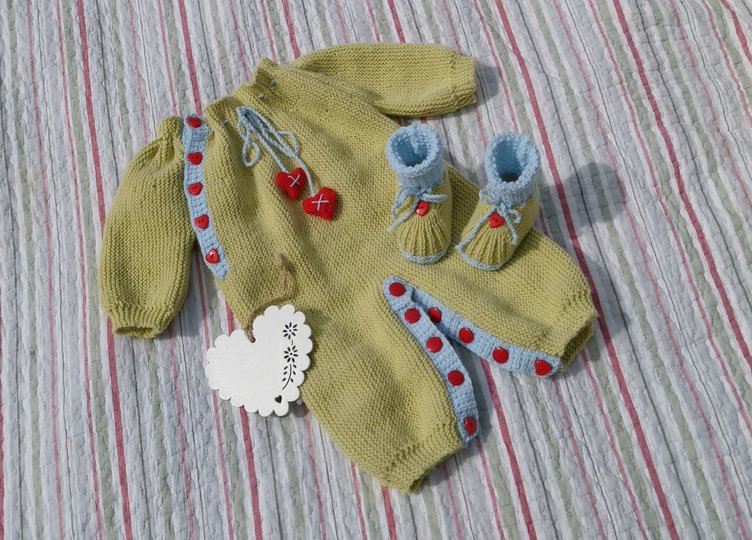 Hearts and Kisses Onesie and Bootie Set