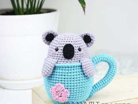 Häkelanleitung “Rassel Koala in der Tasse”