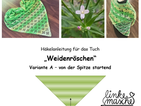 Häkelanleitung für ein sommerliches Dreiecktuch "Weidenröschen" (Variante A)