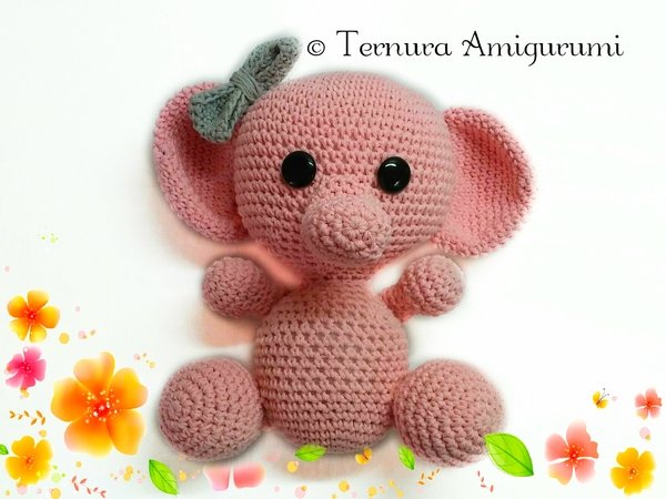 Crochet pattern of mom elephant 20cm!! PDF ternura amigurumi english- deutsch- dutch