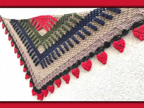 dreieckige Trachtentuch HERZIG