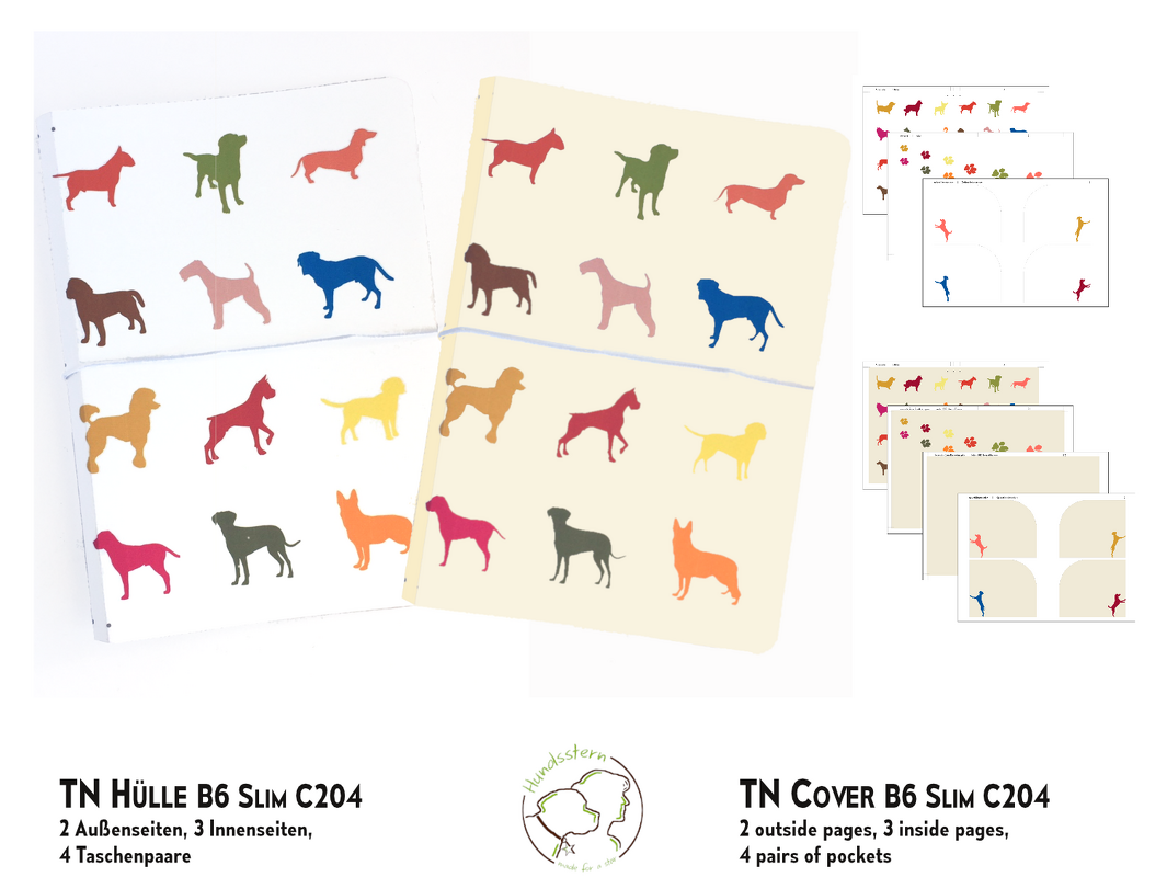 Cover for Planner TN B6 Slim, Paperdori, Dogs C204