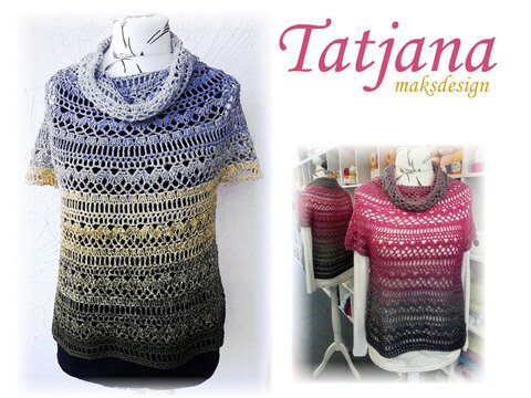 Häkelanleitung Shirt Tatjana Größe 36 bis 48