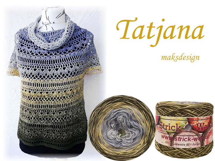 Häkelanleitung Shirt Tatjana Größe 36 bis 48