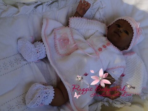 Strickanleitung für Baby's u. Reborns Modell Margie Gr. 50 - 56 4-teilig