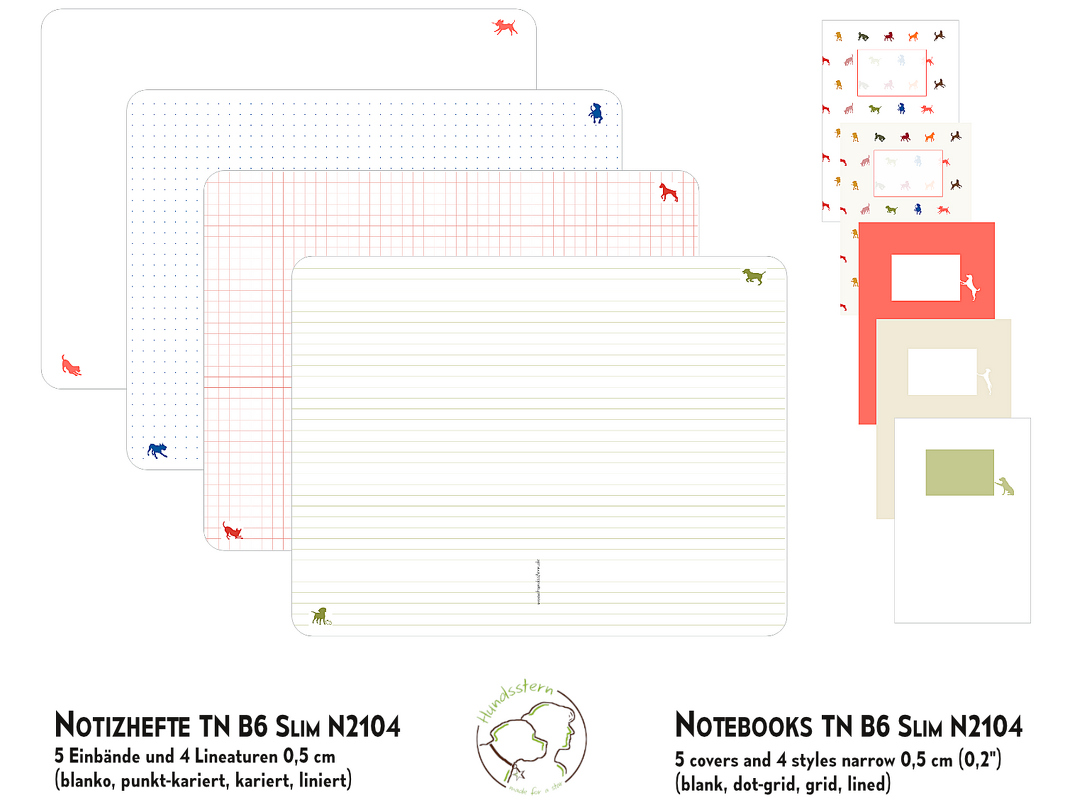 NotE-Book Set Dogs Trend Colors TN B6 Slim N2104