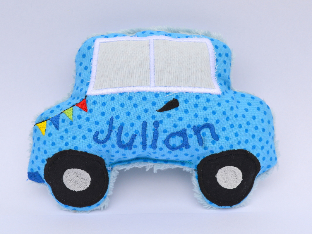 ITH Stickdatei Auto Rassel/ Quietsche für den 13x18cm Rahmen