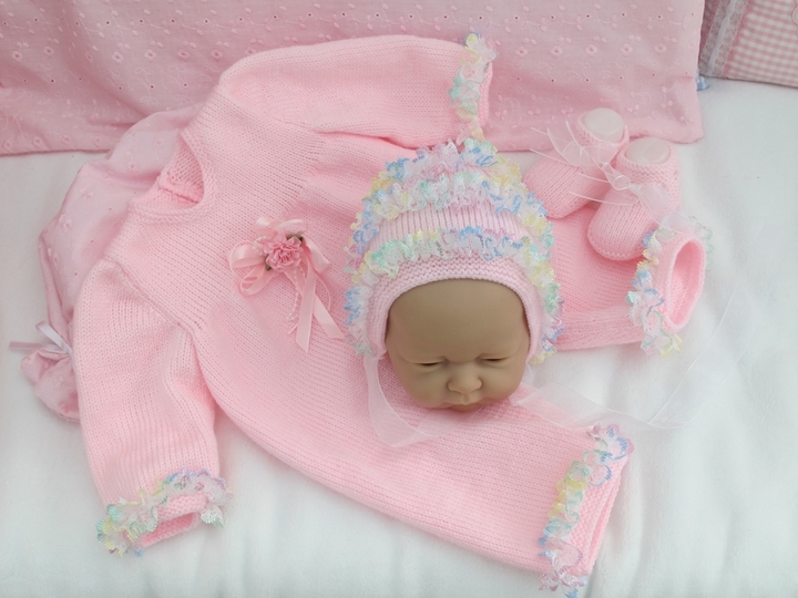 Strickanleitung für Babyset Modell ELFE Gr.54/56 für Reborns und Babys