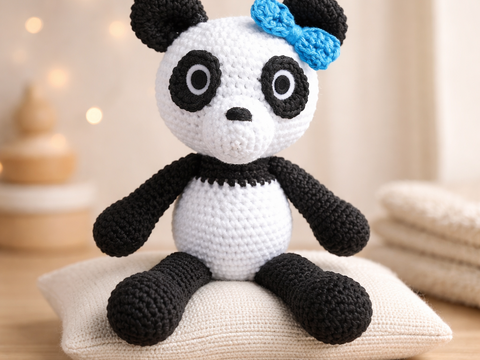 Crochet Pattern Paula the Panda, Amigurumi, crochet Panda
