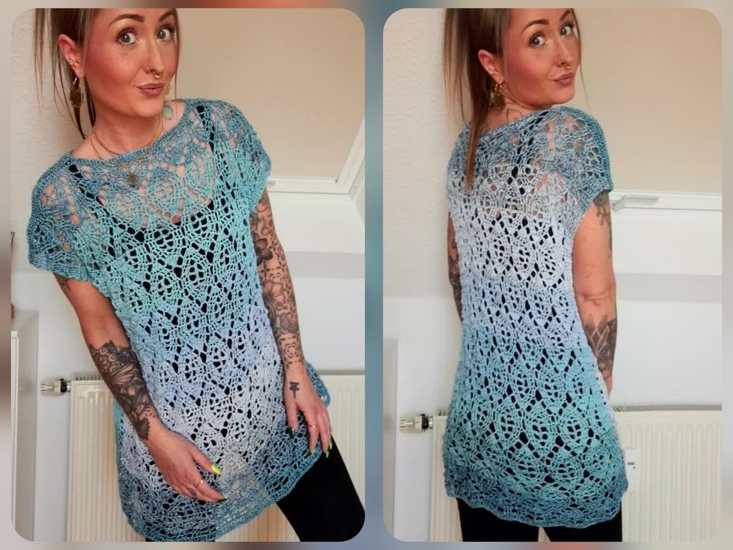 Tunika Eva häkeln Häkeltunika Shirt Häkelshirt