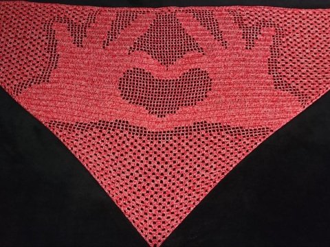 Motivtuch "Love", Dreieckstuch, Häkelanleitung