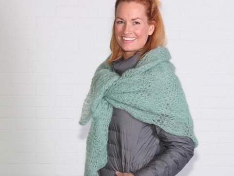 Pfauen-Schal in Kid Silk