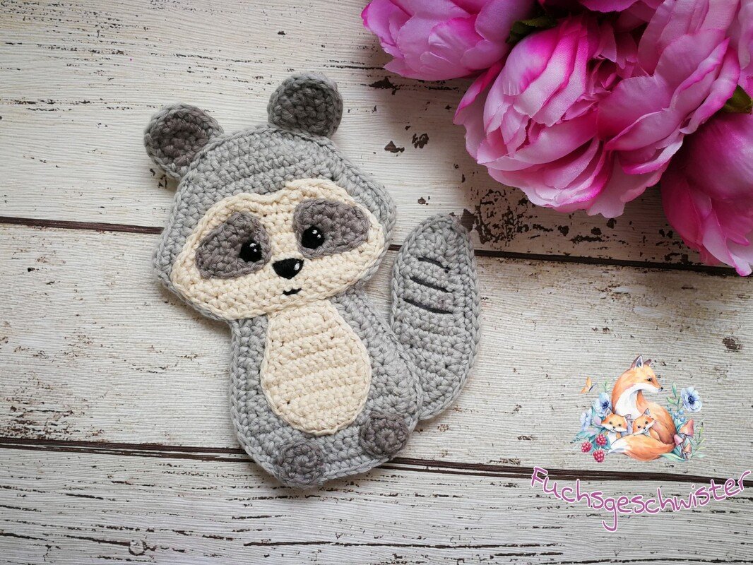 Süße Waschbärchen als Babyspielzeug, Applikation oder Deko - Bild 2