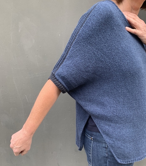 Strickanleitung, Sommerponcho mit Schulterstreifen