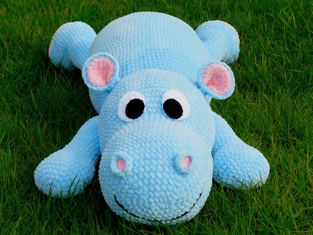 Häkelanleitung Skippy das flauschige Nilpferd