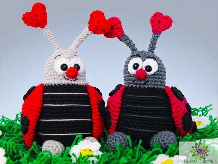 Ladybug Couple in Love - Crochet Pattern