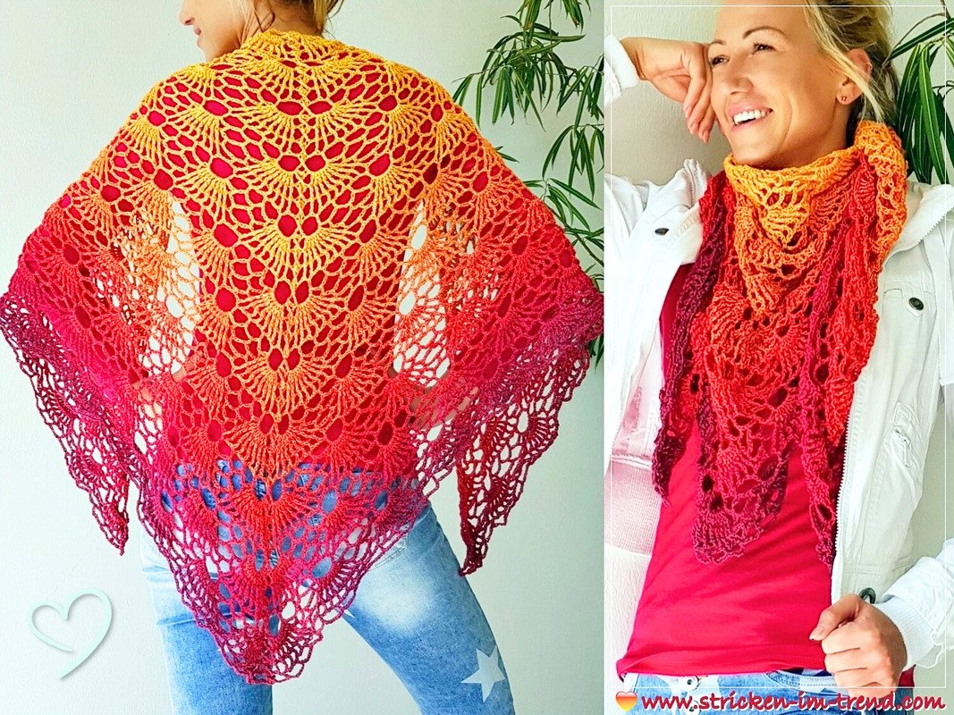 Crochet Pattern for Triangle Shawl | Shawl BioTronik #3