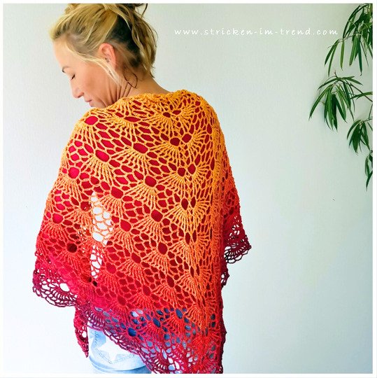 Crochet Pattern for Triangle Shawl | Shawl BioTronik #3