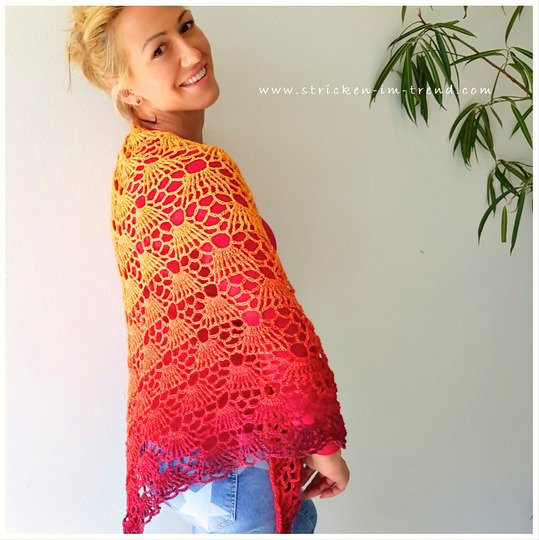 Crochet Pattern for Triangle Shawl | Shawl BioTronik #3