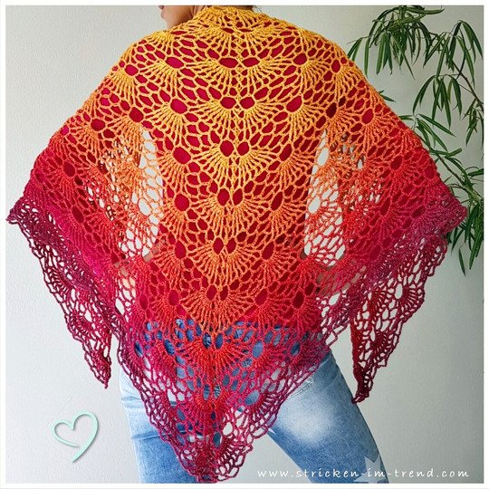 Crochet Pattern for Triangle Shawl | Shawl BioTronik #3